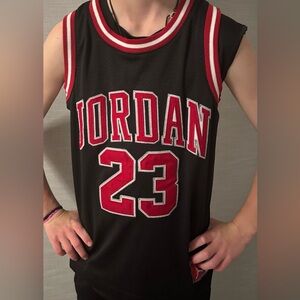 Nike Black and Red Jordan Jersey